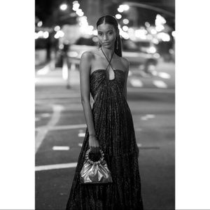 Verb by Pallavi Singhee Cut-Out Midi Dress Black Metallic - Anthropologie